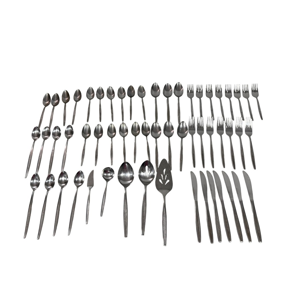 Ekco Eterna Stainless Flatware Set 57pc Sorority Style Korea MCM
